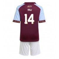 Stroje piłkarskie Aston Villa Pau Torres #14 Koszulka Podstawowej dla dzieci 2025-26 Krótki Rękaw (+ szorty)